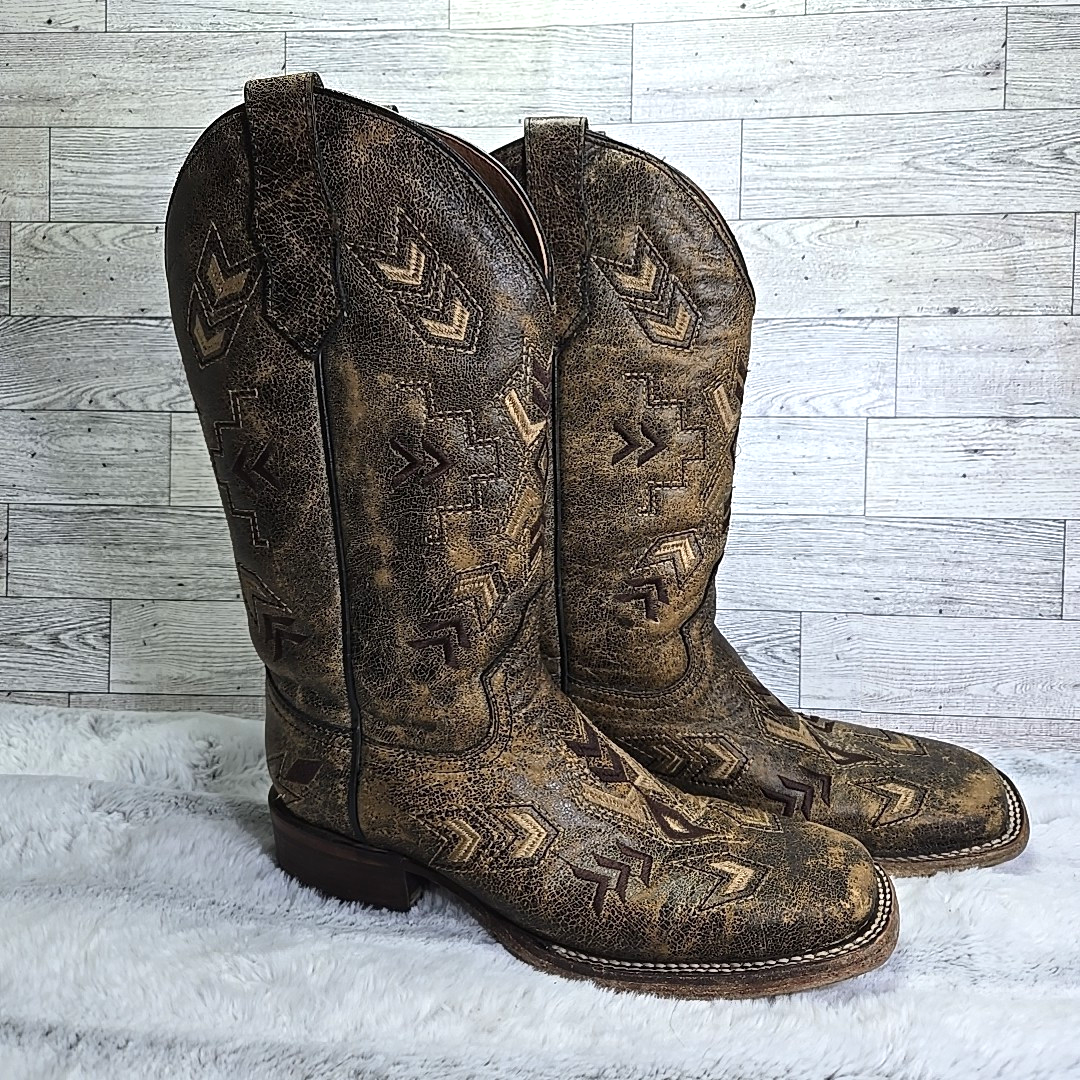 Circle G Arrowhead Western Boots Womens 8 Broad Square Toe Cowgirl Rodeo L5253