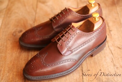 Joseph Cheaney Brown Leather Derby Brogue Lace Up Shoes UK 8 US 9 EU 42 New