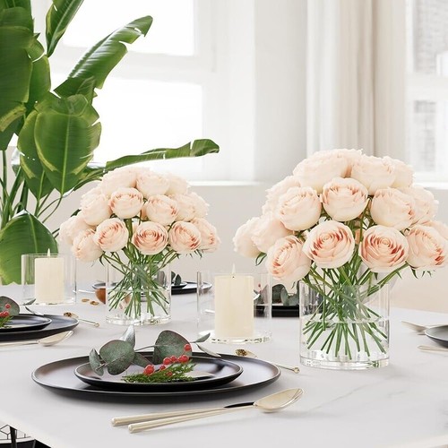 Glas Zylinder Vasen 8er Set Windlicht Kerzenhalter Blume Mittelstücke Deko - Bild 4 von 8