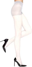 HUE Womens Tulle Dot Sheer CT Pantyhose Made In USA  White  sz 1