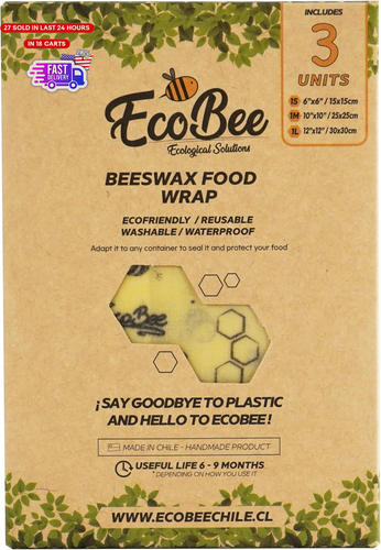 Beeswax Food Wrap Pack of 3 Size (Small, Medium and Large) | Reusable Food Wrap, - Picture 7 of 12