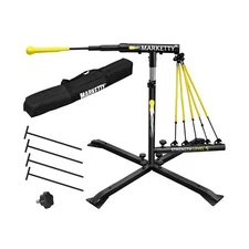 Baseball Hitting Trainer with 5 Tension Rope,Baseball & Softball Aid Batting ...