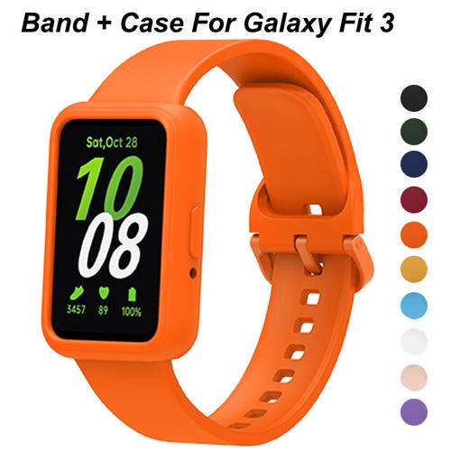 For Samsung Galaxy Fit 3 Silicone Band + Case Sport Strap Protective Cover Case - 第 1/22 張圖片