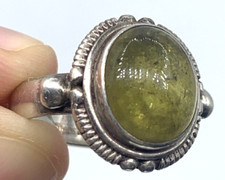 Sterling Silver Peridot Ring Sz 6 Artisan Boho Tribal