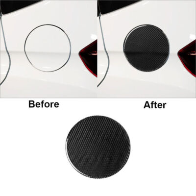 Carbon Fiber Texture Add-on Gas Fuel Door Cover Trim For Honda FIT JAZZ 2014-18