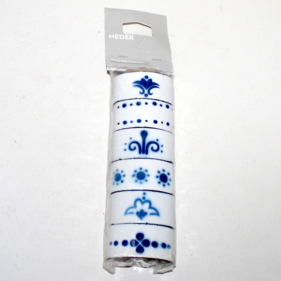 Ikea Heder 6 servilleteros metal esmalte blanco azul NUEVO Katarina Brieditis scandi Foto 3 de 4