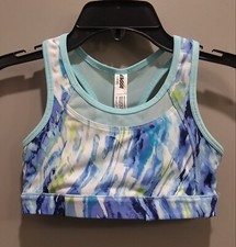 Girls Avia Racerback Sports Bra Reversible Sz S 6-6x Moisture Wicking w/ Mesh