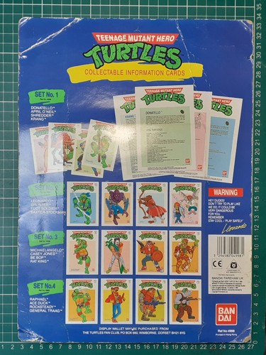 VINTAGE 90'S BANDAI TMNT/ NINJA TURTLES INFO CARDS BLISTER PACK #3 - UNOPENED - Picture 8 of 8