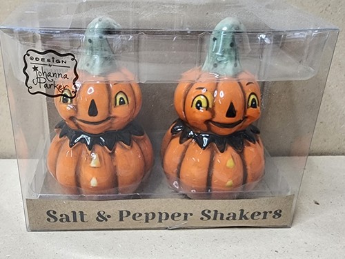 Vintage Style Halloween Pumpkin Salt And Pepper Shakers Johanna Parker Design