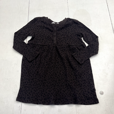 Gap Brown Floral Print Long Sleeve Waffle Knit Skater Dress Girls Size  Small | eBay