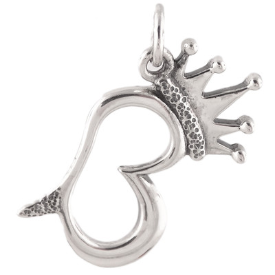 Queen B Outline Charm 925 Sterling Silver Crown Stinger Letter