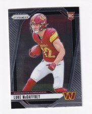 2024 PANINI PRIZM FOOTBALL LUKE MCCAFFREY ROOKIE CARD 367. rookie card picture