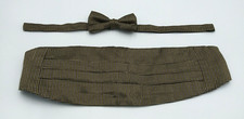 Gold  Black Cummerbund and Bow Tie Set - Adjustable