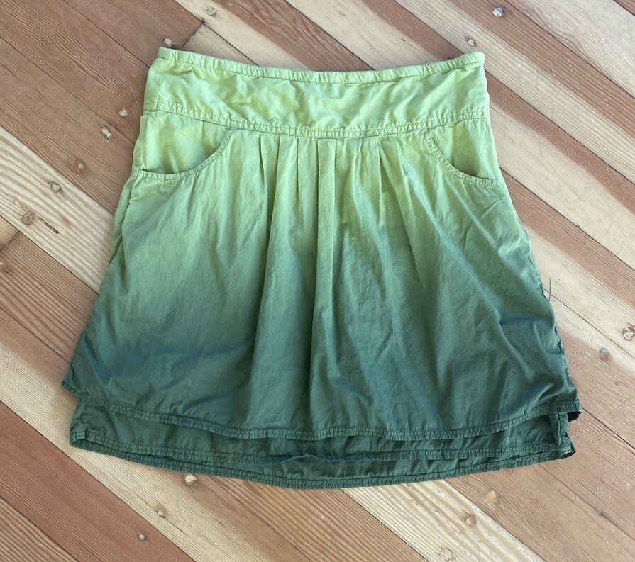 Athleta Womens Green Ombré Cotton Layered Skirt 6