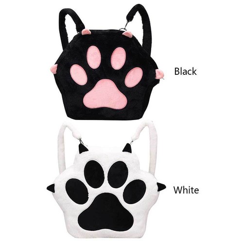 Cute Cat Paw Plush Backpack with Adjustable Straps Kawaii Bag with Zipper JK Gir - Picture 17 of 20