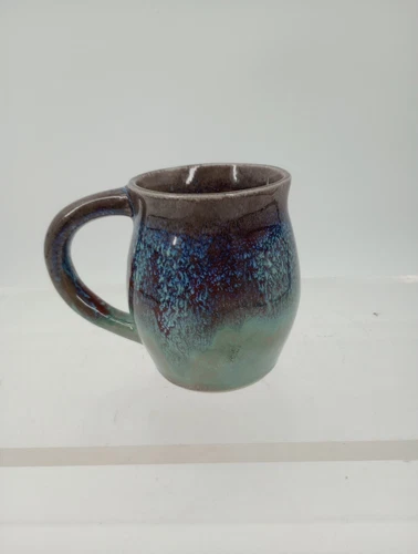 Vtg 2003 Handmade Pigeon River Pottery Mug 20 Oz Drip Glazed Signed T.Bullen #4