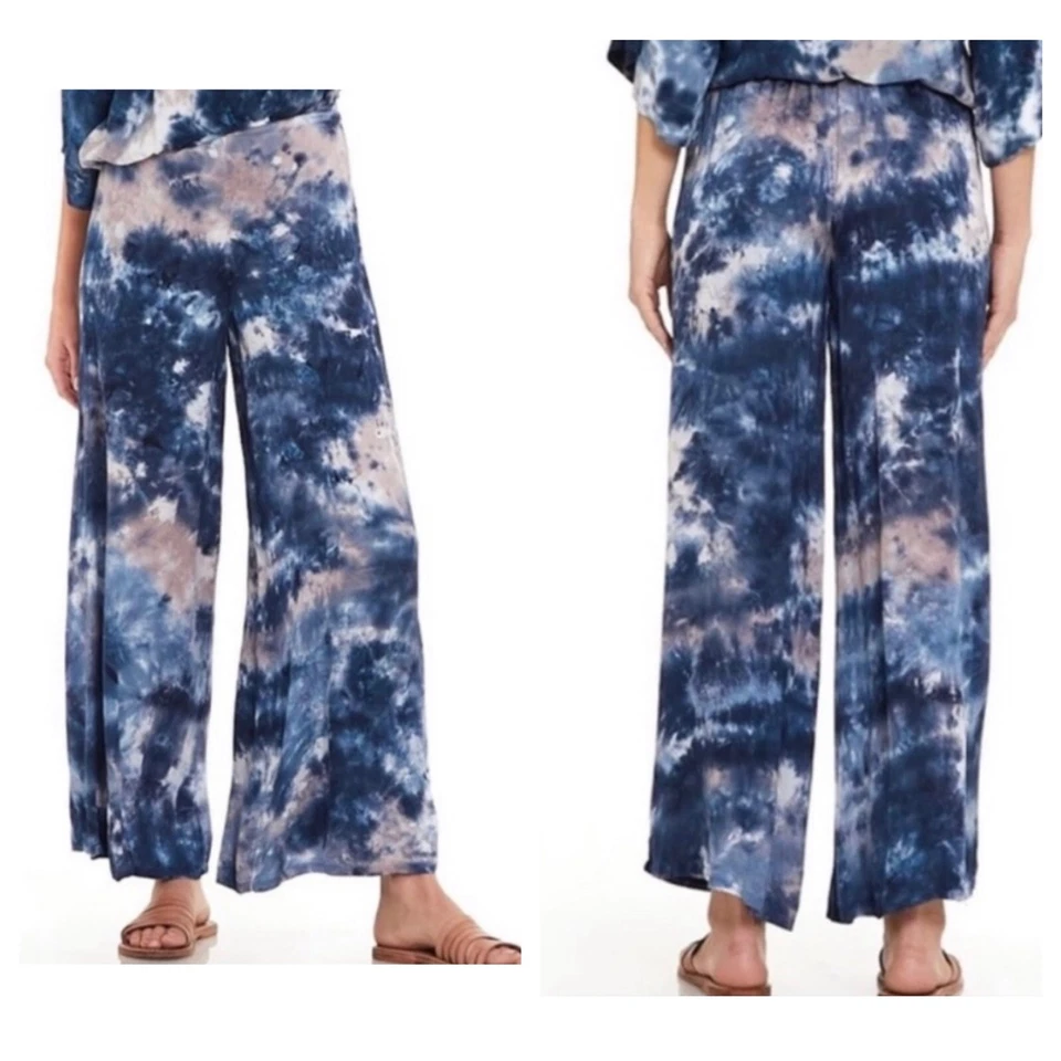 YOUNG FABULOUS & BROKEN Tie Dye Wide Leg Pant Multi Blue Aiko Midnight Canyon S - Bild 2 von 4
