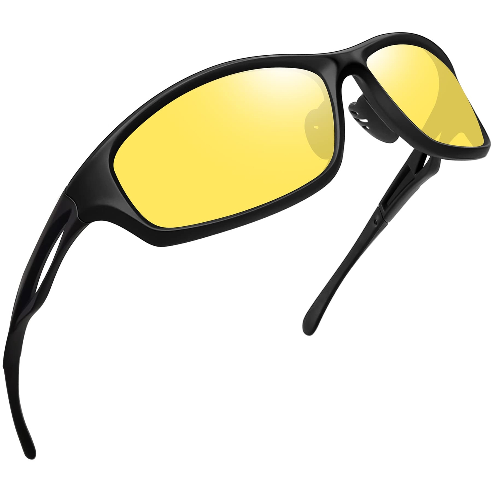 Sports Night Vision Glasses Yellow Lens Shades for Men Women Wrap Around Nigh...