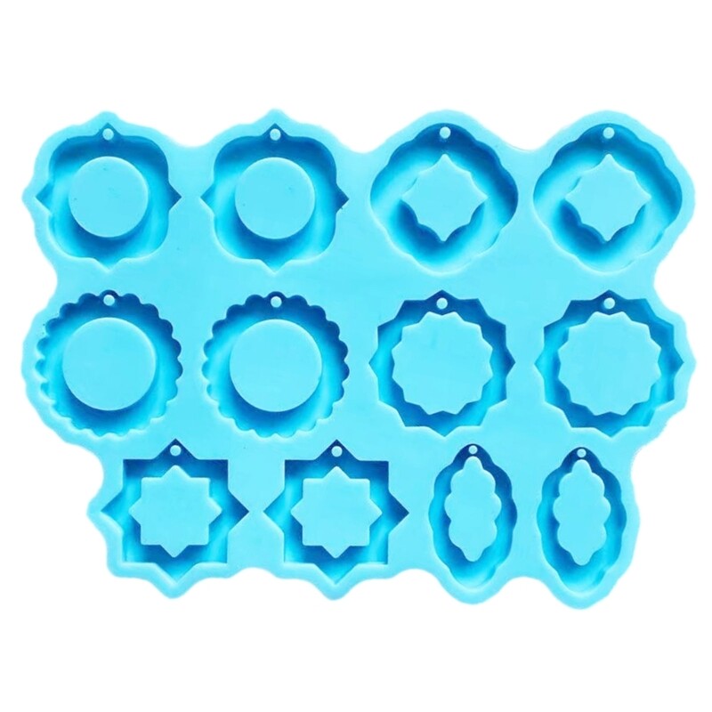 6-Piece Epoxy Keychain Molds for DIY Jewelry Crafting