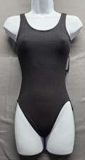 Capezio Women's Scoop Neck Basic Tank Leotard Jazz Leg line Black, Size Small