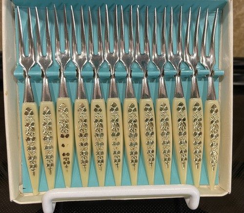 VTG “Little Fork” Boxed Set 12 Stainless Steel Relish and Hors D'oeuvre Forks - Bild 4 von 7