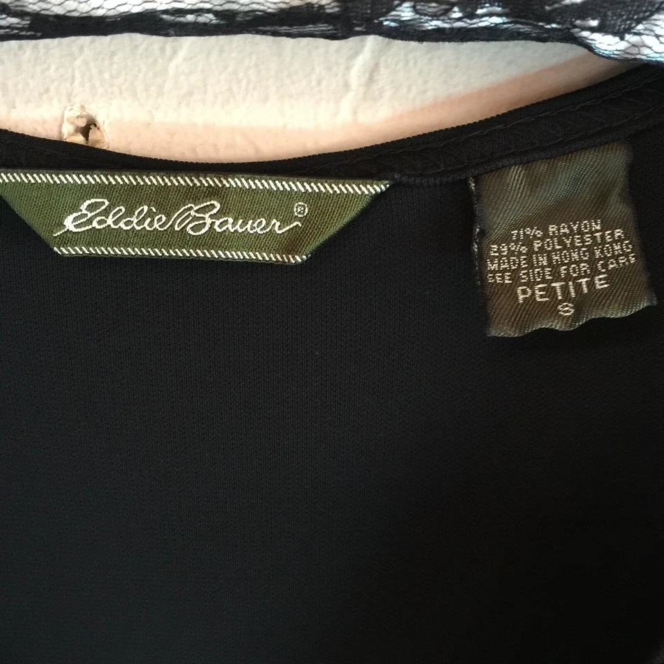 Размер маленький маленький Eddie Bauer черный искусственного надежном платье без рукавов пуловер повседневный - Изображение 3 из 4