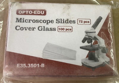 Opto-Edu Microscope Slides 72 Pieces & Cover Glasses 100 Piece E35.3501-B