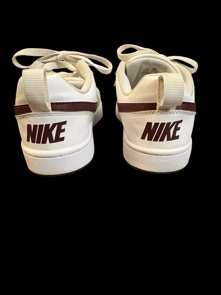 Nike Court Borough Low Recraft GS White Burgundy Crush Kids Youth Size 4Y - Image 4 of 4