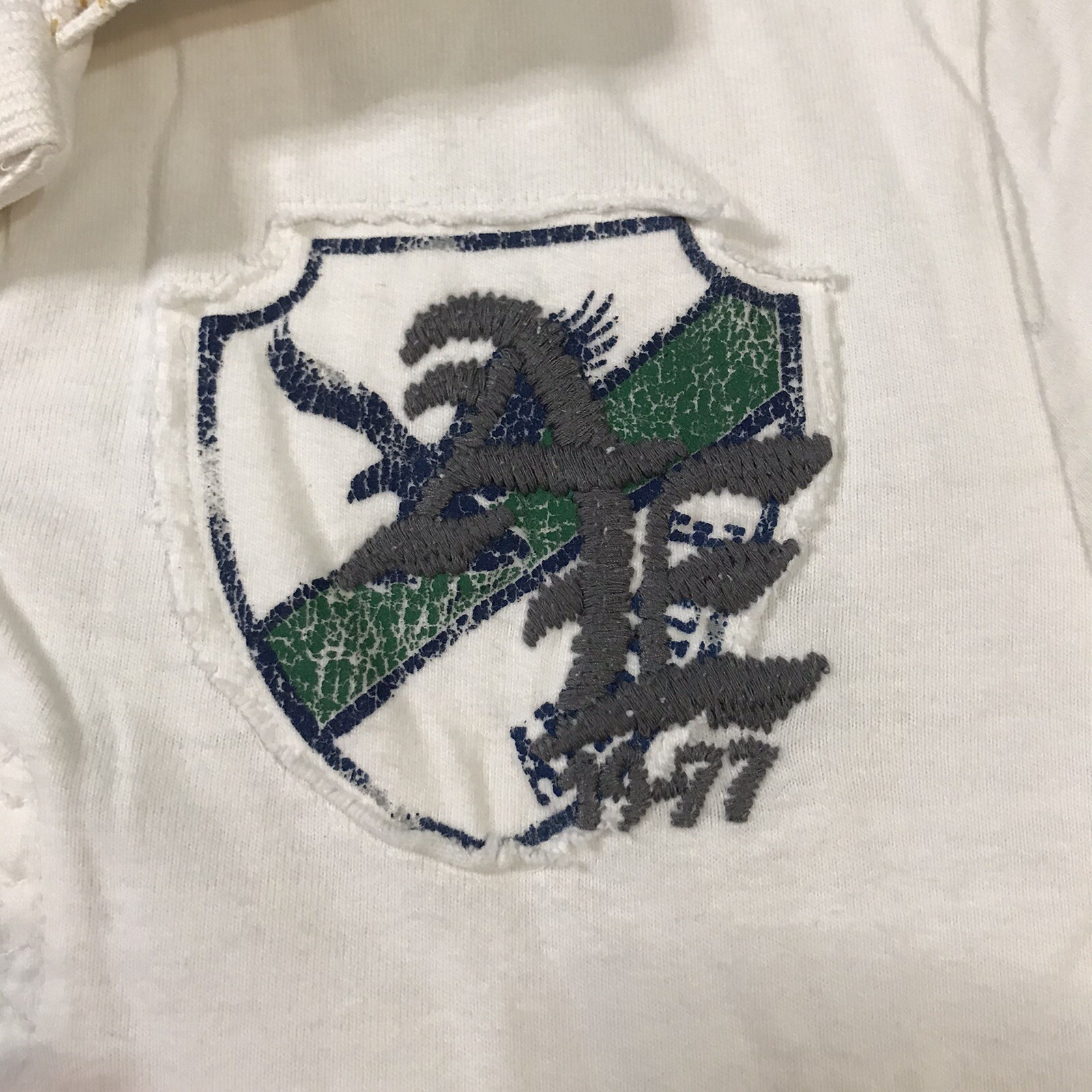American Eagle Shirt The Eagle Rugby Mens Medium Creme White Vintage ...