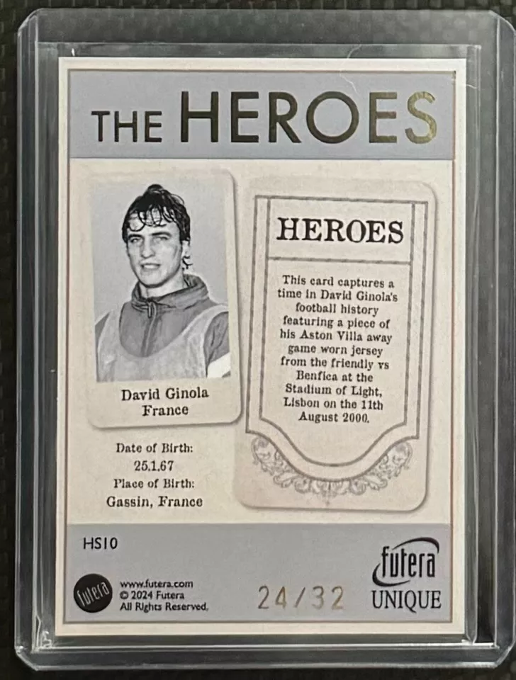 Parche DAVID GINOLA 2024 Futera único The Heroes #HS10 24/32 Foto 2 de 2