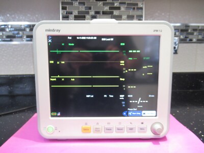 MINDRAY iPM-12 TOUCH TRAGBARER PATIENTEN EKG/EKG NEU IM VERKARTON MASIMO SPO2 TEMP MONITOR UK