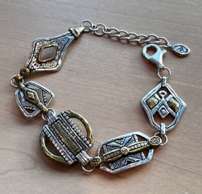 Silpada Designs B3214 Globetrotter Sterling Silver Brass Bracelet