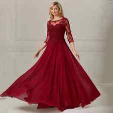 Mother of the Bride Dresses A Line 3/4 Sleeves Wedding Guest Gown Applique