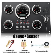 5 Gauge Set With Instrument Panel Tachometer 3000RPM With Sender For Marine Boat