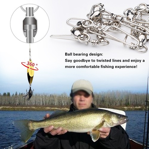 10pcs Fishing Fastlock Snaps bearing swivel pin 8-shaped ring connector 0#-10# - Picture 5 of 8