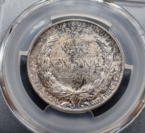 1920 Maine Commemorative Half Dollar PCGS MS65 ++ TONED ++ UNCIRCULATED #91070 - Picture 4 of 4