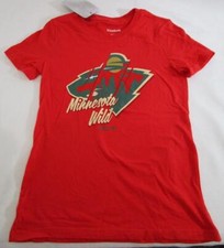 Reebok Youth Medium Minnesota Wild NHL Hockey T‑Shirt Tee TShirt Top NEW NWT