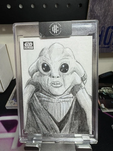 Topps Chrome Star Wars Galaxy Sketch Cards 1/1 Kit Fisto Artist Auto Marsha Par.