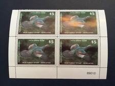 ICOLLECTZONE  Wild Turkey Federation Fifth Grand Slam Plate Block VF NH