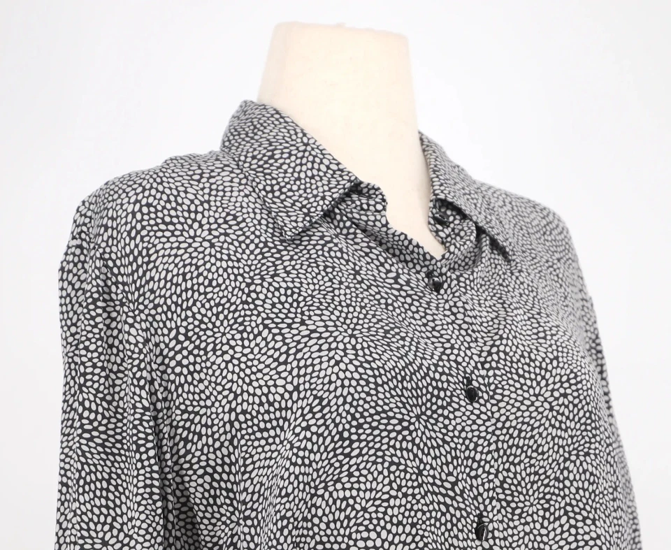 TALBOTS винтажный шелк горошек блузка в черно-белый размер 20 - Изображение 3 из 4