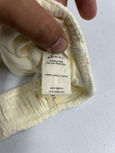 DONNI Womens Size Large Ivory Cotton Waffle Weave Bralette Bra Top Tank - Picture 5 of 5