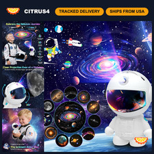 Galaxy Night Light Projector - Ultra-HD Astronaut, 12 Film Discs, LED, Adjustabl