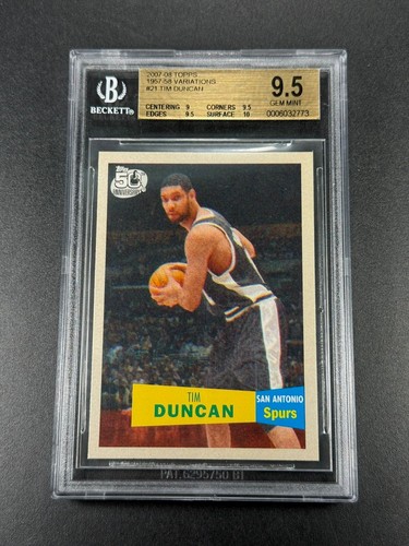 2007 Topps 1957-58 Variation Tim Duncan [Gold] #21 card
