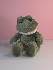 Vintage Kellytoy Green Frog Stuffed Animal Plush 12" Hard Eyes