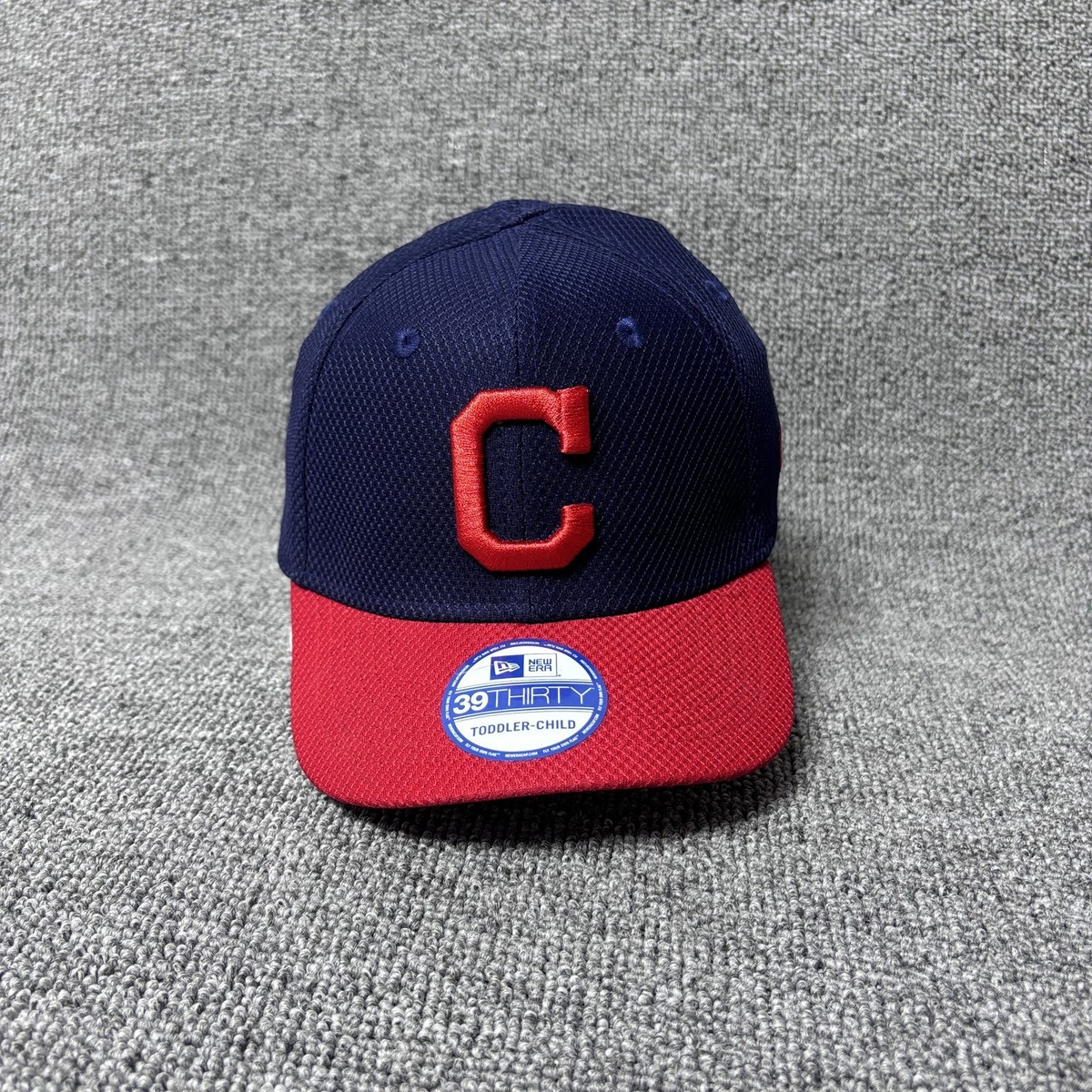 New Era 39THIRTY Cleveland Indians Toddler Child Stretch Fit Hat Navy Red MLB