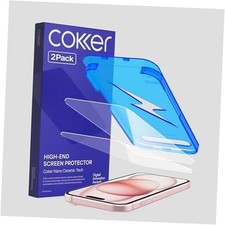 2PACK Tempered Glass Screen Protector Designed for iPhone 15, Rounded Edge,