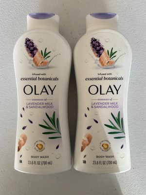 2 Pack Olay Essential Botanicals Lavender Milk Sandalwood Body Wash 23.6 oz