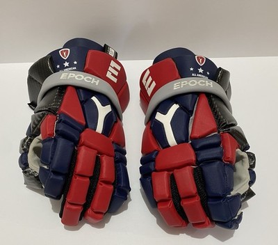 Epoch Integra All American Lacrosse Gloves Large 13  Red Navy White