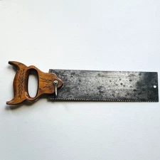 Vintage Henry Disston & Sons Double Sided 12” Tenon Hand Saw Wheat Pattern