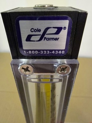 Cole Parmer PMR1 Rotameter Flow Meter 0-15 Scale Lab Gas Liquid Flow Gauge